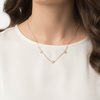 CZ Star Station Pendant Necklace | Pure 925 Silver Rose Gold Finish BIS Hallmarked | Tavshan