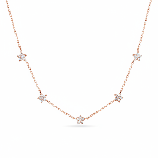 Star Station Necklace - Flat Lay White Background