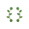 Green Floral Vine Ear Cuff / Bluetooth Earring – Gold Plated 925 Sterling Silver