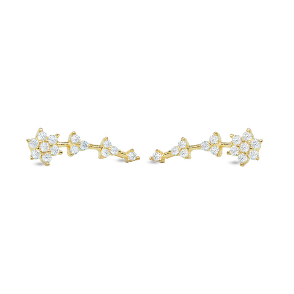 CZ Star Cluster Ear Cuff / Bluetooth Earring – Gold Plated 925 Sterling Silver