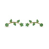 Green Floral Vine Ear Cuff / Bluetooth Earring – Gold Plated 925 Sterling Silver