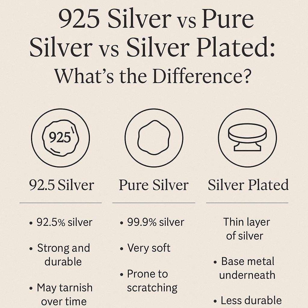 925 Silver vs Pure Silver vs Silver Plated: What’s the Difference?