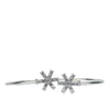 925 Sterling Silver Twin Starburst CZ Open Bangle Bracelet