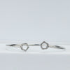 925 Sterling Silver Twin Geometric CZ Open Bangle Bracelet