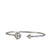 925 Sterling Silver Compass & Arrow CZ Open Bangle Bracelet