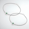925 Sterling Silver Green Stone Sunburst Anklet Pair for Women | 925 Sterling Silver Payal