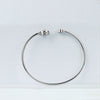 925 Sterling Silver Spiral CZ Open Bangle Bracelet