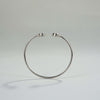 925 Sterling Silver Dual Round Halo CZ Open Bangle Bracelet