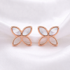 MOP Flower Stud Earrings | Pure 925 Silver Rose Gold Finish BIS Hallmarked | Tavshan