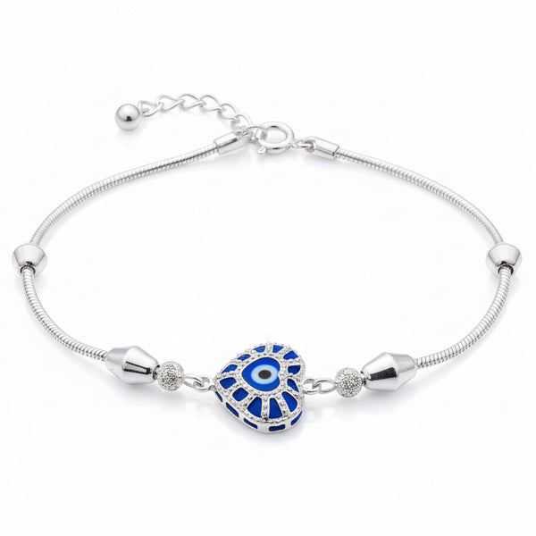 925 sterling silver evil eye heart bracelet