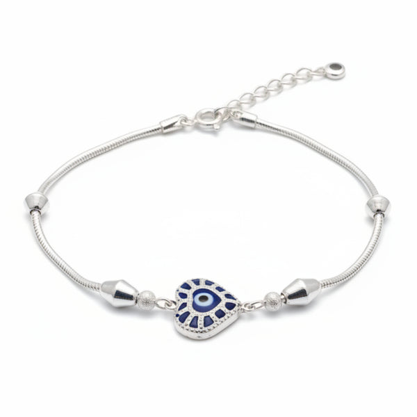 925 sterling silver evil eye heart bracelet
