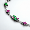925 Sterling Silver Ruby & Emerald CZ Anklet Pair for Women | 925 Sterling Silver Payal