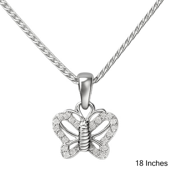 925 Sterling Silver Butterfly Pendant Necklace