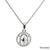 925 Sterling Silver Geometric Halo Pendant Necklace