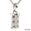 925 Sterling Silver Cylindrical Twist Pendant Necklace