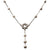Floral Pearl Drop Y Necklace in 925 Sterling Silver