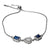 925 Sterling Silver Sapphire Blue & Pear-Cut CZ Bracelet