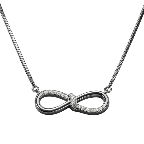 Infinity Pendant Necklace in 925 Sterling Silver with CZ – Eternal Bond