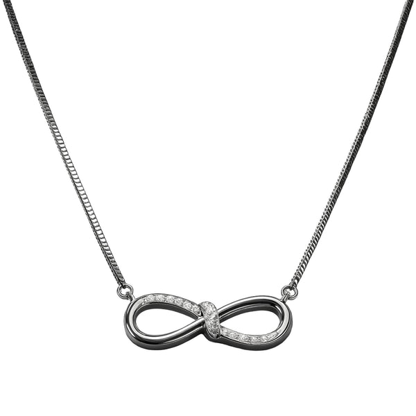 Infinity Pendant Necklace in 925 Sterling Silver with CZ – Eternal Bond