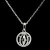 925 Sterling Silver Geometric Halo Pendant Necklace