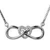 925 Sterling Silver Infinity Heart CZ Pendant Necklace – Symbol of Eternal Love