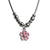 925 Sterling Silver Pink Enamel Flower Pendant Necklace