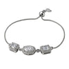 925 Sterling Silver Three-Stone Adjustable Bracelet