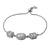 925 Sterling Silver Three-Stone Adjustable Bracelet