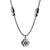 925 Sterling Silver Green Stone Floral Pendant Necklace