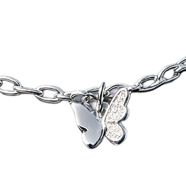 Silver Butterfly Charm Anklet
