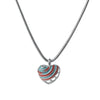 925 Sterling Silver Multicolor Heart Pendant Necklace