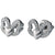 925 Sterling Silver Butterfly Heart Stud Earrings with CZ Accents