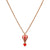 Hot Air Balloon Pendant Necklace in 925 Sterling Silver with Red Enamel & Rose Gold Finish