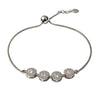 925 Sterling Silver Four-Stone Halo CZ Bracelet