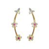 CZ Floral Bloom Ear Cuff / Bluetooth Earring – Gold Plated 925 Sterling Silver