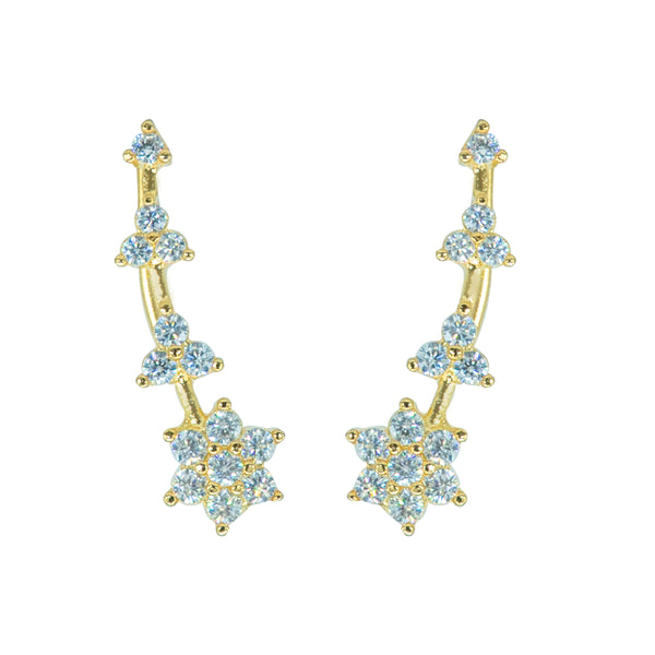 CZ Star Cluster Ear Cuff / Bluetooth Earring – Gold Plated 925 Sterling Silver