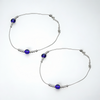 925 Sterling Silver Blue Evil Eye Anklet Pair for Women | 925 Sterling Silver Payal