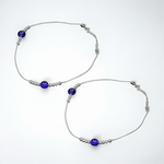 925 Sterling Silver Blue Evil Eye Anklet Pair for Women | 925 Sterling Silver Payal
