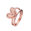 925 Sterling Silver Rose Gold Heart Ring – Single or Stackable Double Band Love Ring