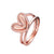925 Sterling Silver Rose Gold Heart Ring – Single or Stackable Double Band Love Ring