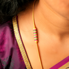 925 Silver Mugappu Chain with Multicolour CZ Barrel | Traditional Tamil Thali Magappu Chain | 92.5 Silver Daily Wear Chain