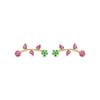 Dual Tone Pink & Green Floral Vine Ear Cuff / Bluetooth Earring – Gold Plated 925 Sterling Silver