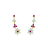 CZ Ruby & White Star Cluster Ear Cuff / Bluetooth Earring – Gold Plated 925 Sterling Silver
