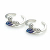 925 Sterling Silver Blue Enamel Leaf Adjustable Toe Ring | CZ Accent Silver Bichiya for Women