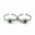 925 Sterling Silver Black Stone CZ Adjustable Toe Ring | Minimal Silver Bichiya for Women