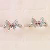 925 Sterling Silver Pink Butterfly Adjustable Toe Ring | Enamel CZ Silver Bichiya for Women