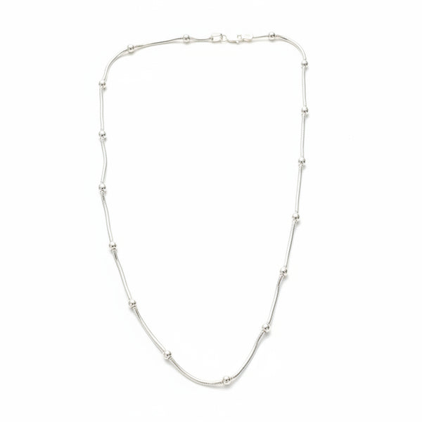 925 Sterling Silver Minimal Bead Chain Necklace for Women | Elegant Everyday Silver Jewelry - Tavshan