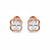 925 Sterling Silver Rose Gold Clover Stud Earrings with Cubic Zirconia | South Screw Back | Elegant Everyday Jewelry - Tavshan