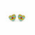 925 Sterling Silver Colorful Heart Stud Earrings with Enamel & Red Stone | South Screw Back | Everyday Cute Jewelry - Tavshan