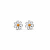 925 Sterling Silver Daisy Flower Stud Earrings with White Enamel & Yellow Center | South Screw Back | Cute Everyday Jewelry - Tavshan